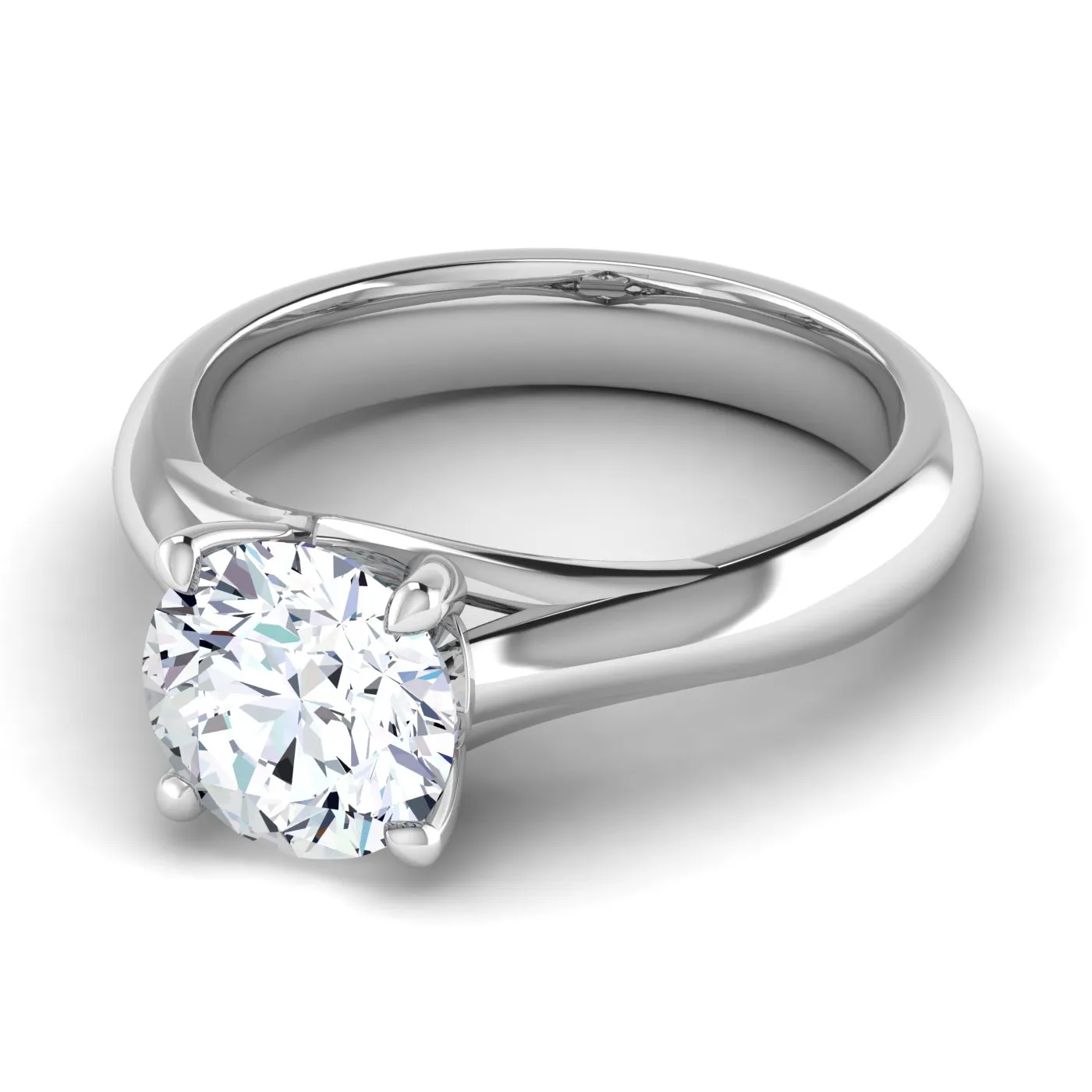 Anello di Fidanzamento Solitario Diadema con Diamante Lab Grown Rotondo da 1,51 Ct
