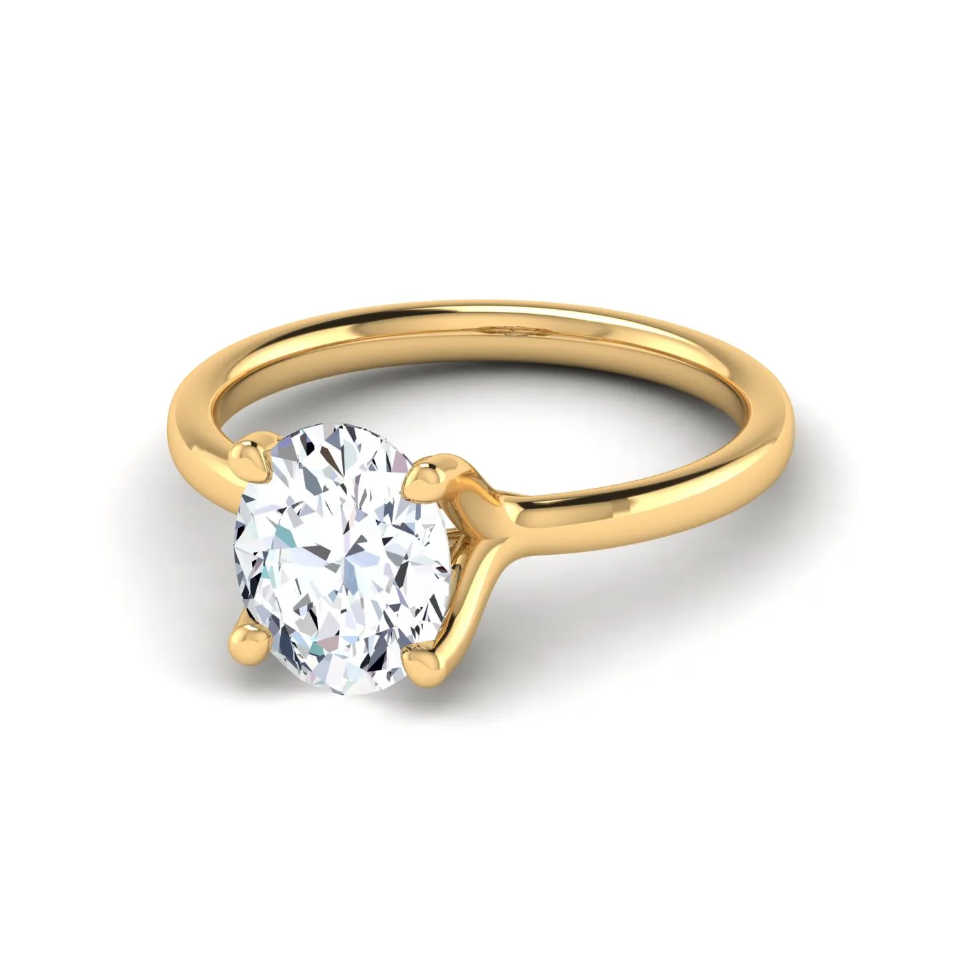 Anello di Fidanzamento Solitario Spica con Diamante Lab Grown Ovale da 2.15 Ct
