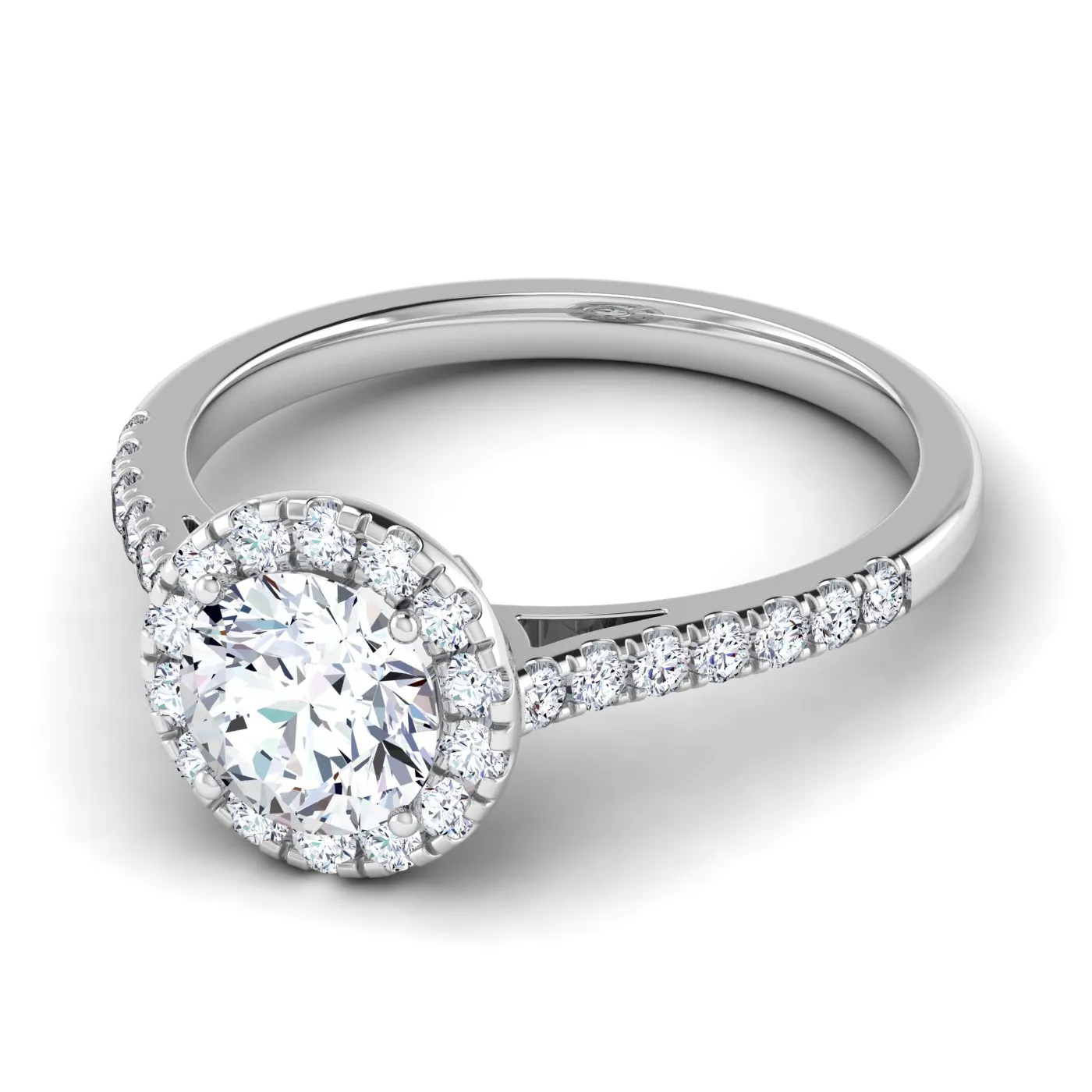 Anello di Fidanzamento Halo Hoag's con Diamante Lab Grown Rotondo da 1,06 Ct