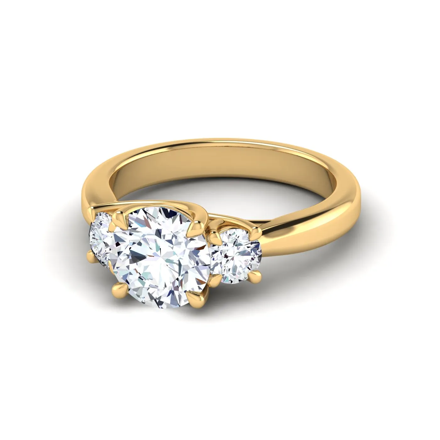 Anello di Fidanzamento Trilogy Harmonia con Diamanti Lab Grown Rotondo da 2 ct