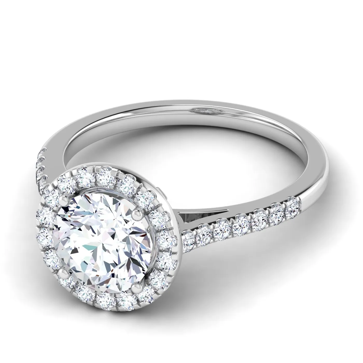 Anello di Fidanzamento Halo Hoag's con Diamante Lab Grown Rotondo da 1.57ct