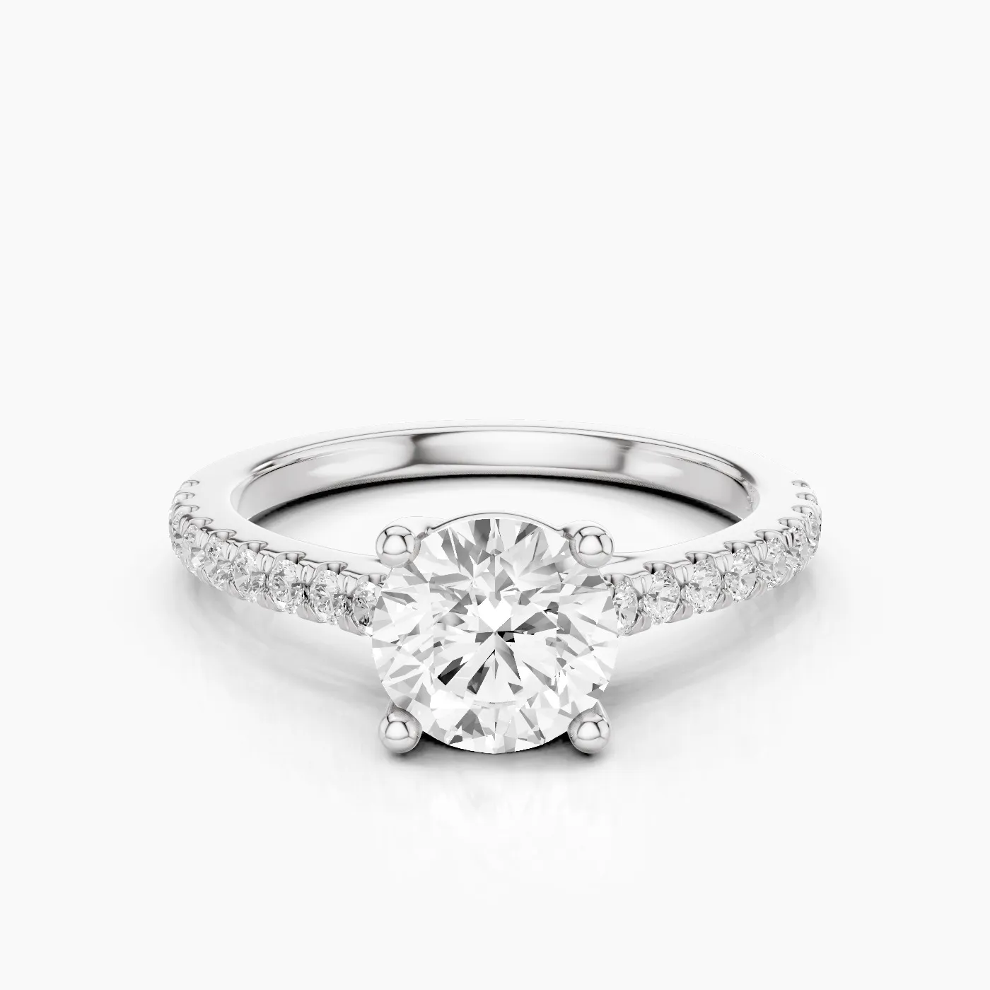 Anello di Fidanzamento Pavè Elysia con Diamante Lab Grown Rotondo da 1,01 ct