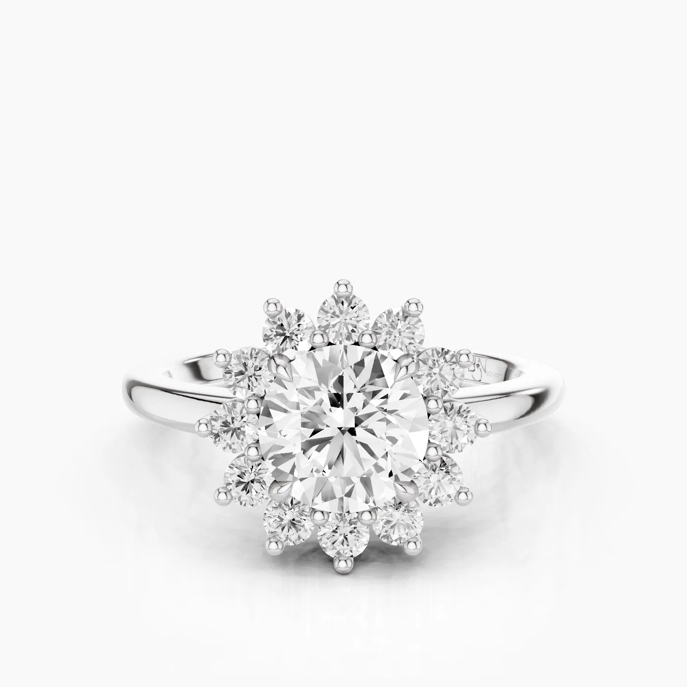 Alphecca Anello di Fidanzamento Halo Kate Style con Diamanti Lab Grown 1.01 ct