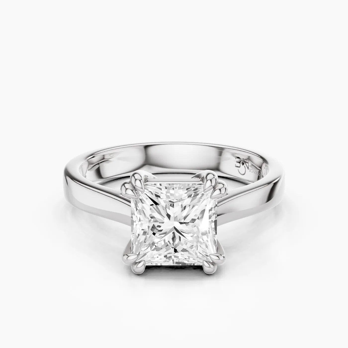 Merga anello di fidanzamento solitario con diamante lab grown Princess da 1.43